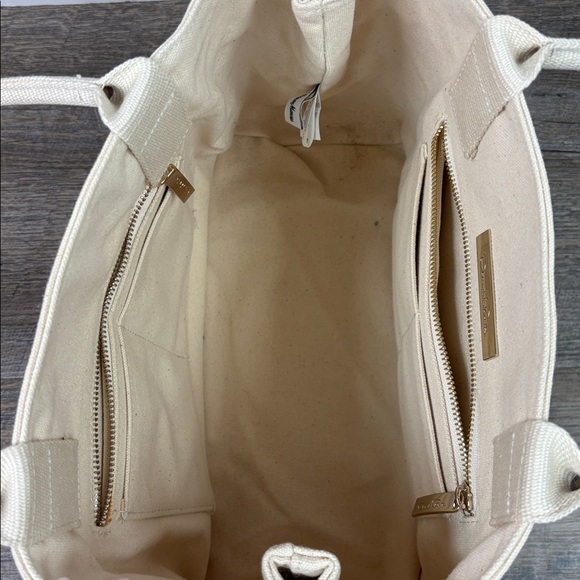 Oscar de la Renta Floral Printed Canvas Tote Bag – Ivory/White - Picture 12 of 15